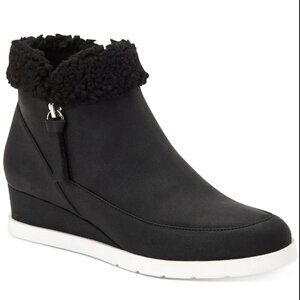 Style & Co. Womens Danniee Faux Leather Ankle Boots Wedge Boots